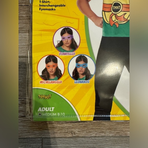 Nickelodeon, Teenage Mutant Ninja Turtles T-shirt Kit Costume Adult Medium‎ 8-10 - Picture 2 of 8